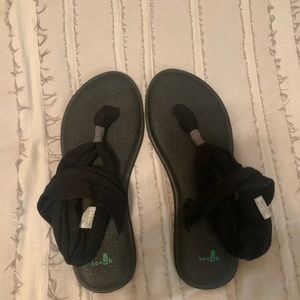 Black Sanlk Sandals Size 10